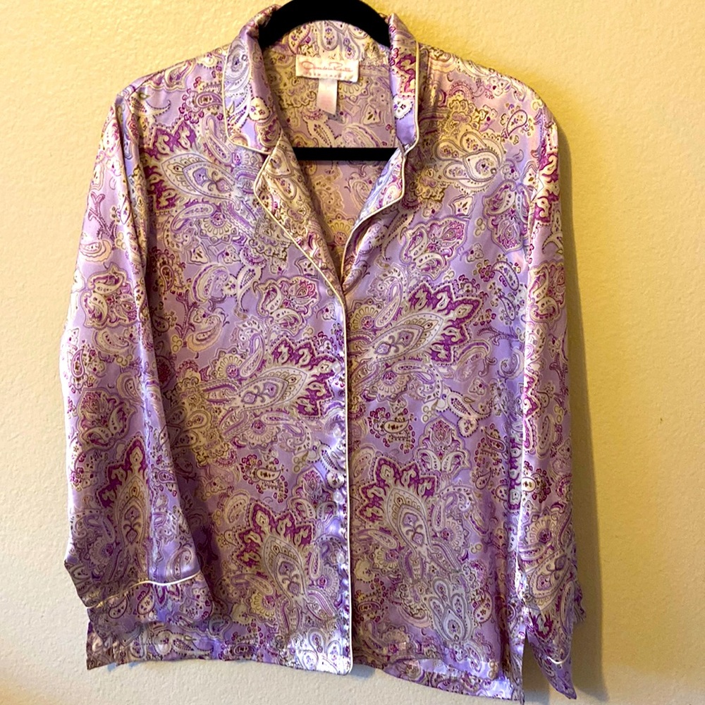 Vintage Oscar De La Renta Pink Label PJ Top